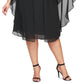 SL Fashions Women's Rhinestone Chiffon Dress & Capelet Black Size 20W
