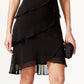SL Fashions Women's Tiered Chiffon Dress Black Size 16
