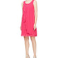 SL Fashions Women's Sleeveless Chiffon Jewel Neck Sheath Dress Pink Size 14