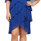 SL Fashions Women's Beaded Shoulder Tiered Dress Blue Size 20W