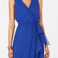 SL Fashions Women's Surplice High Low Maxi Dress Blue Size 10