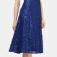 SL Fashions Women's Sequined Lace Midi Dress Blue Size 2