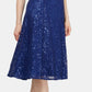 SL Fashions Women's Sequined Lace Midi Dress Blue Size 2