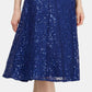 SL Fashions Women's Sequined Lace Midi Dress Blue Size 4