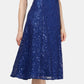 SL Fashions Women's Sequined Lace Midi Dress Blue Size 16