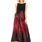 SL Fashions Women's Ombre Satin Bow Sash Gown Red Size 10