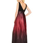 SL Fashions Women's Ombre Satin Bow Sash Gown Red Size 10