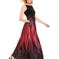 SL Fashions Women's Ombre Satin Bow Sash Gown Red Size 10