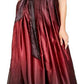SL Fashions Women's Ombre Satin Bow Sash Gown Black Size 12