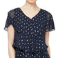 SL Fashions Women's Polka Dot Tiered Shift Dress Blue Size 8