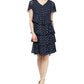 SL Fashions Women's Polka Dot Tiered Shift Dress Blue Size 8
