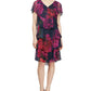 SL Fashions Women's Floral Sleeveless Boat Neck Knee Length Ruffled Dress Pink Size 6 Petite