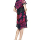 SL Fashions Women's Floral Sleeveless Boat Neck Knee Length Ruffled Dress Pink Size 6 Petite