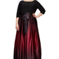 SL Fashions Women's Plus Ombre Ballgown Black Size 18W
