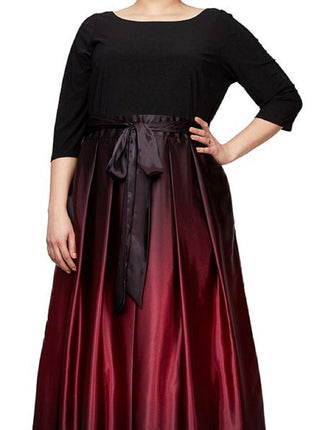 SL Fashions Women's Plus Ombre Ballgown Black Size 18W