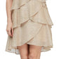 SL Fashions Women's Tiered Shimmer Shift Dress Pink Size 6