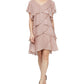 SL Fashions Women's Tiered Shimmer Shift Dress Pink Size 8