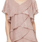 SL Fashions Women's Tiered Shimmer Shift Dress Pink Size 8