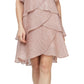 SL Fashions Women's Tiered Shimmer Shift Dress Orange Size 12