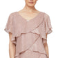 SL Fashions Women's Tiered Shimmer Shift Dress Orange Size 12