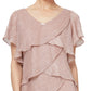SL Fashions Women's Tiered Shimmer Shift Dress Pink Size 16