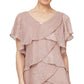 SL Fashions Women's Tiered Shimmer Shift Dress Pink Size 18