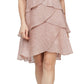 SL Fashions Women's Tiered Shimmer Shift Dress Pink Size 18