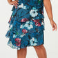SL Fashions Women's Tiered Shift Dress Blue Size 24W