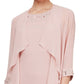 SL Fashions Women's Beaded Neck Jacket Dress Pink Size 18