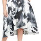 SL Fashions Women's Embellished Neck Floral Skirt Dress Black Size 16W