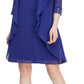 SL Fashions Women's Beaded Neck Sleeveless Sheath Dress With Jacket Blue Size 14
