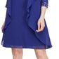 SL Fashions Women's Beaded Neck Sleeveless Sheath Dress With Jacket Blue Size 14