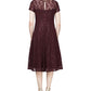 SL Fashions Women's Sequined Lace MIDI Dress Wine Size 16