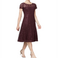 SL Fashions Women's Sequined Lace MIDI Dress Wine Size 16