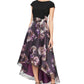 SL Fashions Women's High Low Printed Skirt Dress Purple Size 10