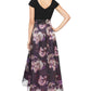SL Fashions Women's High Low Printed Skirt Dress Purple Size 12