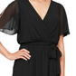 SL Fashions Women's Ruffled Wrap Dress Black Size 14