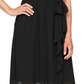 SL Fashions Women's Ruffled Wrap Dress Black Size 14