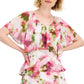 SL Fashions Women's Floral Print Tiered Dress White Size 18