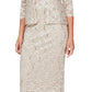 SL Fashions Women's 2 Pc Lace Jacket & Midi Dress Set Brown Size 14 Petite