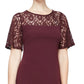 SL Fashions Women's Sequinned Lace Yoke Sheath Dress Brown Size 16