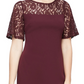 SL Fashions Women's Sequinned Lace Yoke Sheath Dress Brown Size 16