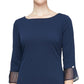 SL Fashions Women's Pleated Cuff Sheath Dress Blue Size 18