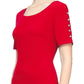 SL Fashions Women's Beaded Sleeve Sheath Dress Red Size 12