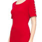 SL Fashions Women's Beaded Sleeve Sheath Dress Red Size 12