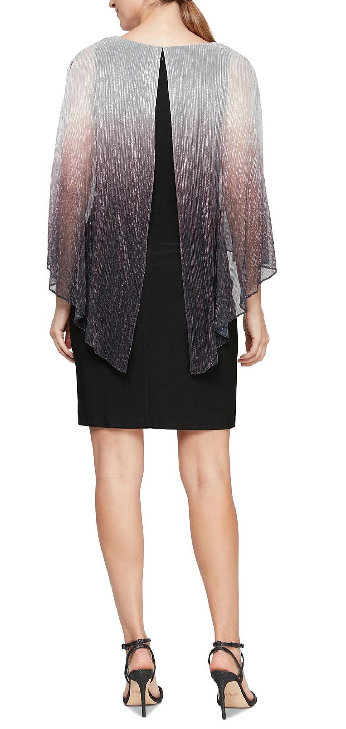 SL Fashions Women's Shimmer Bore Popover Dress Black Size 18