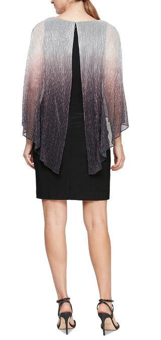 SL Fashions Women's Shimmer Bore Popover Dress Black Size 18