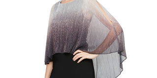 SL Fashions Women's Shimmer Bore Popover Dress Black Size 18