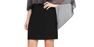 SL Fashions Women's Shimmer Bore Popover Dress Black Size 18