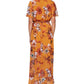 SL Fashions Women's Floral Print Maxi Dress Yellow Size16